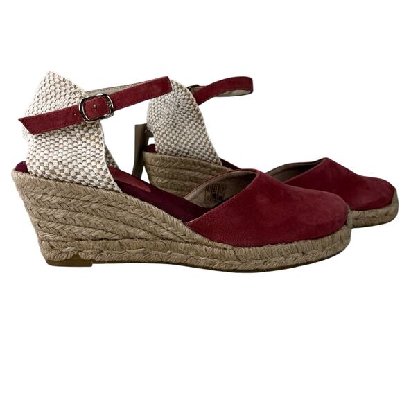 Ilse Jacobsen Wedge Espadrille Sandals Pink Suede 40 New - Picture 9 of 11